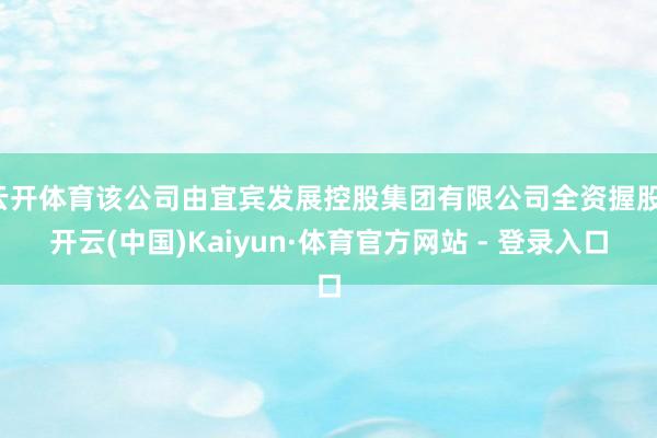 云开体育该公司由宜宾发展控股集团有限公司全资握股-开云(中国)Kaiyun·体育官方网站 - 登录入口